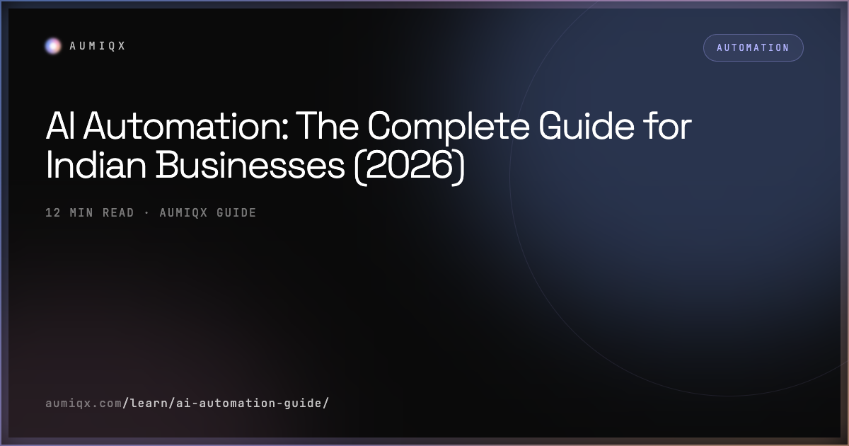 AI Automation: The Complete Guide for Indian Businesses (2026) | Aumiqx